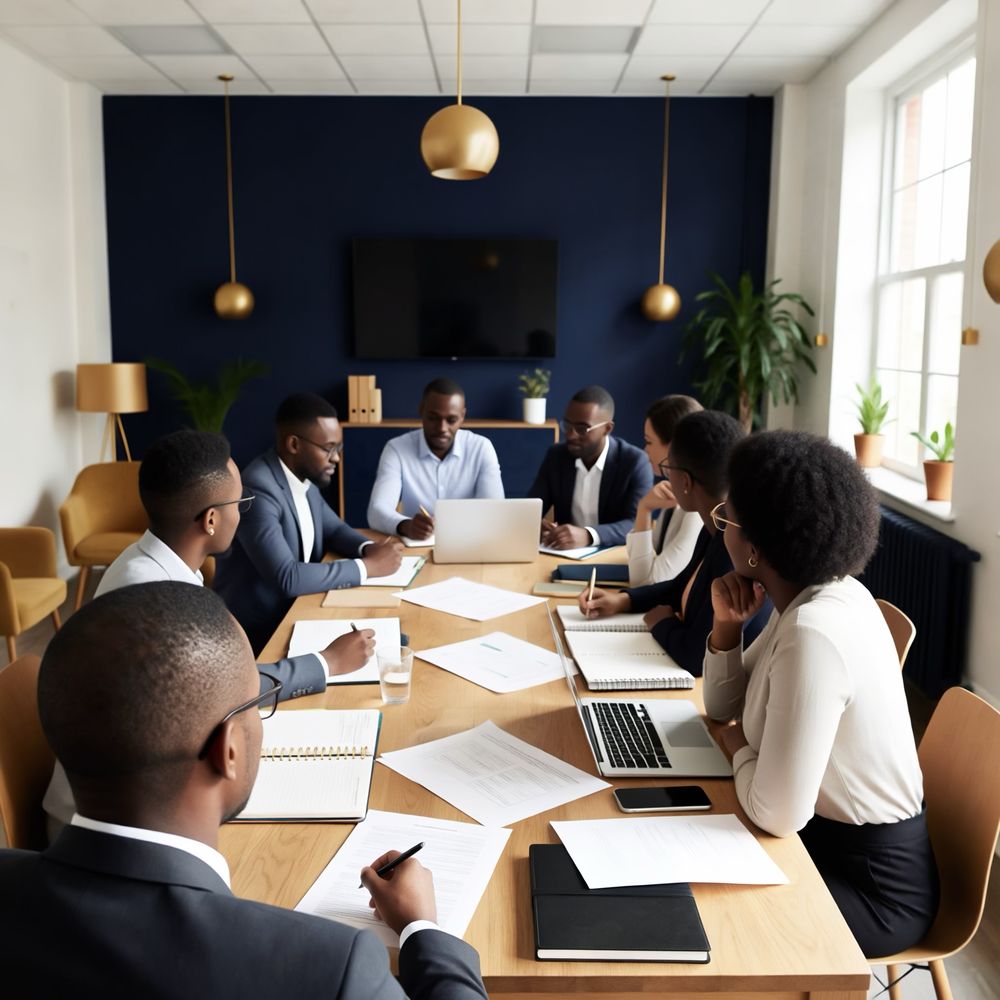 Séance de travail en groupe dans une salle de réunion (image d'illustration)